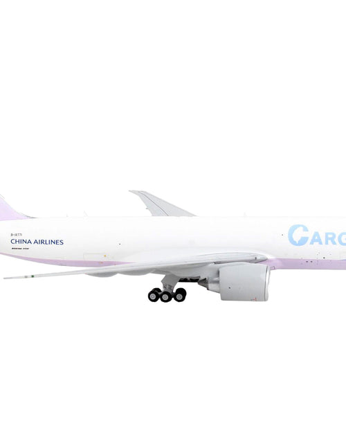 Load image into Gallery viewer, Boeing 777F Commercial Aircraft "China Airlines Cargo" White with Purple Stripes and Tail 1/400 Diecast Model Airplane by GeminiJets
