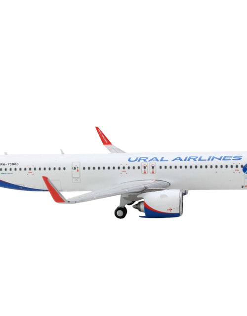 Load image into Gallery viewer, Airbus A321neo Commercial Aircraft "Ural Airlines" White with Blue Tail 1/400 Diecast Model Airplane by GeminiJets
