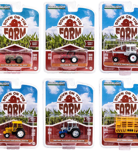 "Down on the Farm" Series Set of 6 pieces Release 7 1/64 Diecast Models by Greenlight