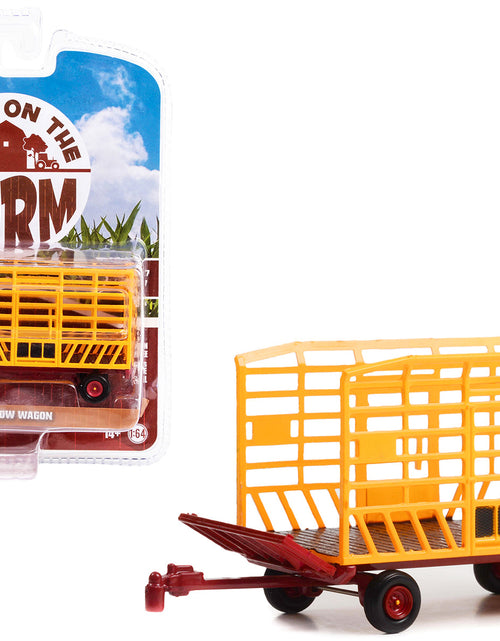 Load image into Gallery viewer, Bale Throw Wagon Yellow and Red "Down on the Farm" Series 7 1/64 Diecast Model by Greenlight
