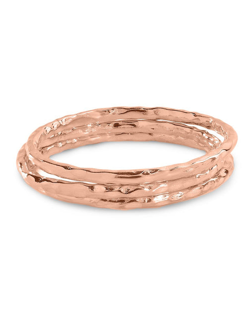 Load image into Gallery viewer, Textured Triple Band Ring Set by Sterling Forever
