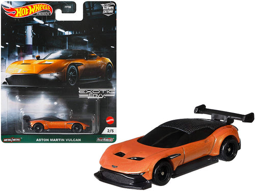 Load image into Gallery viewer, Aston Martin Vulcan Orange Metallic "Exotic Envy" Series Diecast Model Car by Hot Wheels

