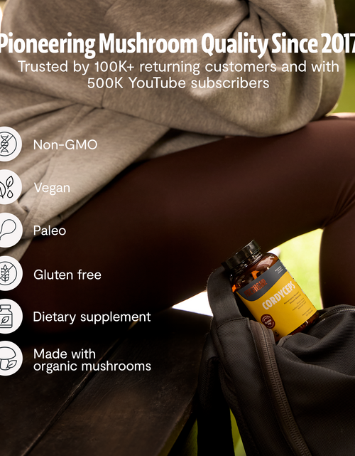 Load image into Gallery viewer, Organic Cordyceps Mushroom Supplement Capsules
