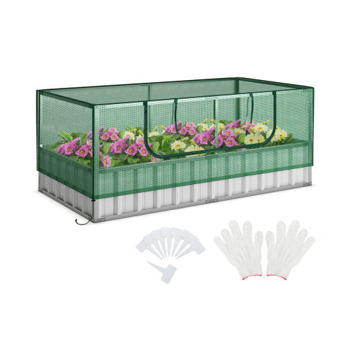Load image into Gallery viewer, Galvanized Raised Garden Bed with Greenhouse Cover

