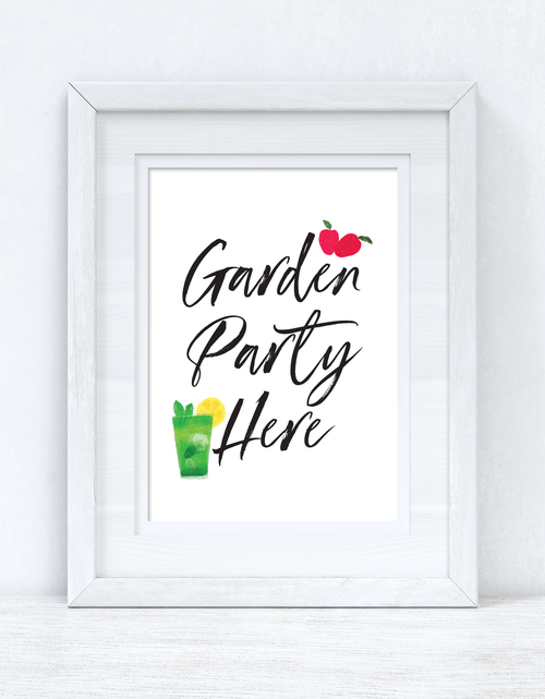 Load image into Gallery viewer, Garden Party Here Summer Seasonal Wall Home Decor Print by WinsterCreations™ Official Store
