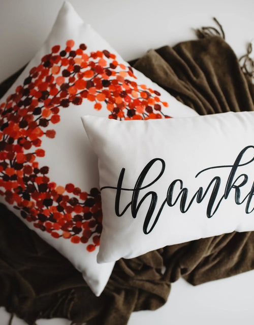 Load image into Gallery viewer, Gather Lumbar Pillow | Pillow Cover 18 x 12 | Primitive Decor | Fall Decor | Room Decor | Decorative Pillows | Gift for her | Sofa Pillows by UniikPillows
