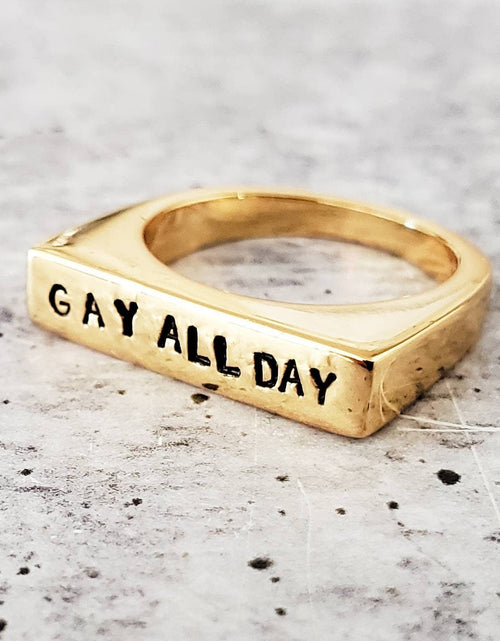 Load image into Gallery viewer, Gay All Day &amp; Le Dollar Bean Ring by Salt and Sparkle
