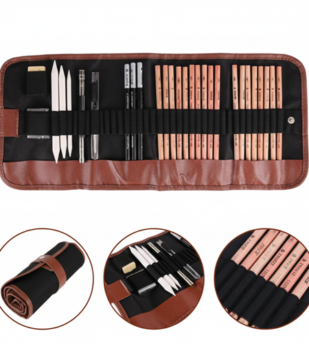 29PCS Professional Drawing Artist Kit Set Pencils And Sketch Charcoal Art Tools
