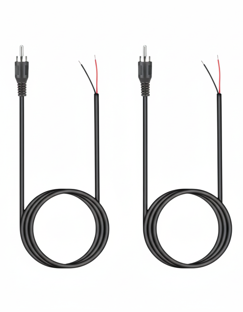 Load image into Gallery viewer, 2-Pack 10 FT RCA Male Plug to Bare Wire Audio Speaker Subwoofer HDTV Cable Cord
