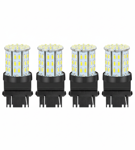 4X 3157 3156 64SMD LED Reverse Tail Brake Turn Signal DRL Light Bulb 6000K White