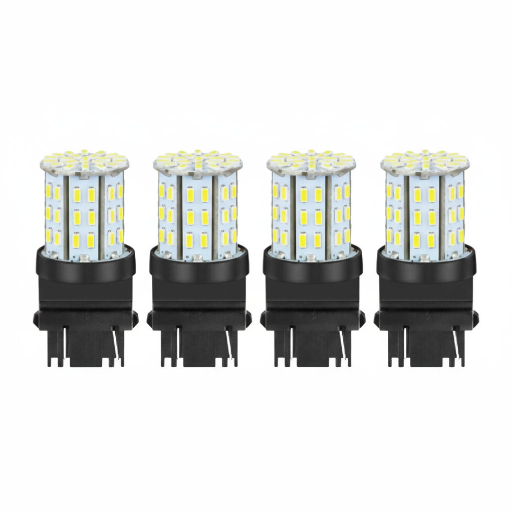 4X 3157 3156 64SMD LED Reverse Tail Brake Turn Signal DRL Light Bulb 6000K White
