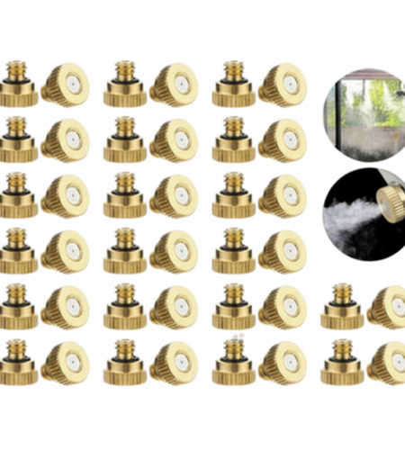 20x Brass Misting Nozzles Mister Sprinkler Outdoor Cooling System Garden Sprayer