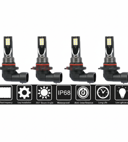 9005 9006 LED Headlights Kit Combo Bulbs 8000K High Low Beam Super White Bright