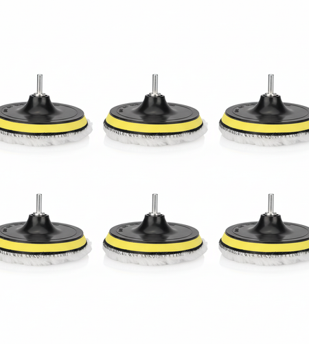 5PCS 6" Buffing Polishing Pad Wool Wheel Mop Kit For Car Polisher Drill Adapter