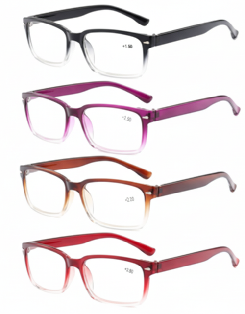 Load image into Gallery viewer, Reading Glasses Mens Womens Unisex Readers 4 PACK Square Frame New Style Quality
