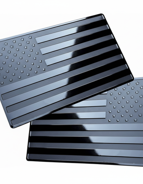 Load image into Gallery viewer, 2PCS Metal USA Flag Sticker American Car Truck Decal Emblem Black
