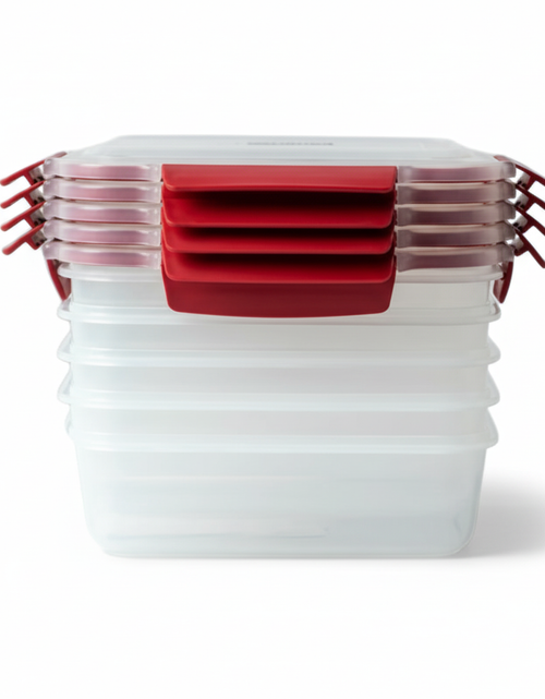 Load image into Gallery viewer, 5 Pack Stackable Food Storage Containers Airtight &amp; Leakproof Set Snap Lock Lids
