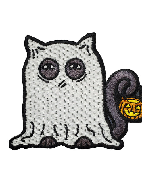 Load image into Gallery viewer, Glowing Ghost Cat Patch by Kolorspun
