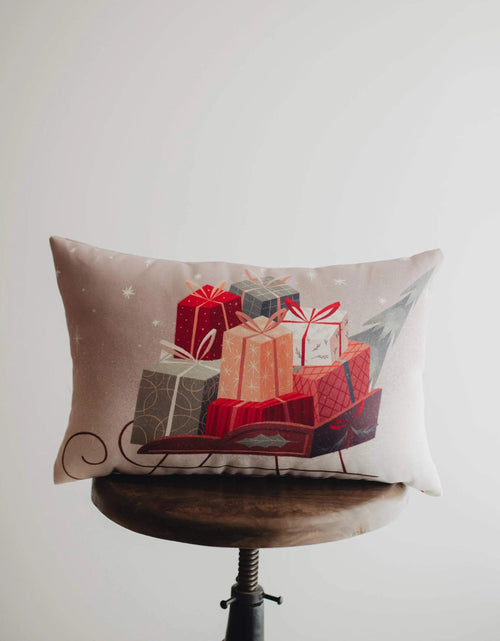Load image into Gallery viewer, Gift Sleigh Christmas Throw Pillow Cover | 18x12 | Best Friend Christmas Gift | Rustic Farmhouse Decor | Christmas Throw Pillows | Mom Gift by UniikPillows
