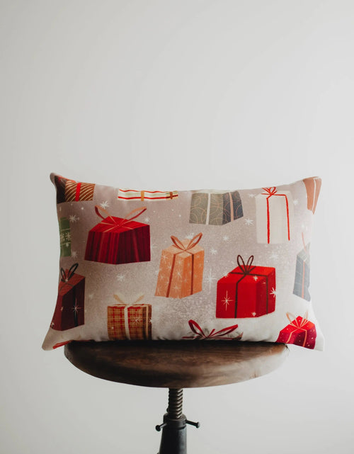 Load image into Gallery viewer, Gift Sleigh Christmas Throw Pillow Cover | 18x12 | Best Friend Christmas Gift | Rustic Farmhouse Decor | Christmas Throw Pillows | Mom Gift by UniikPillows
