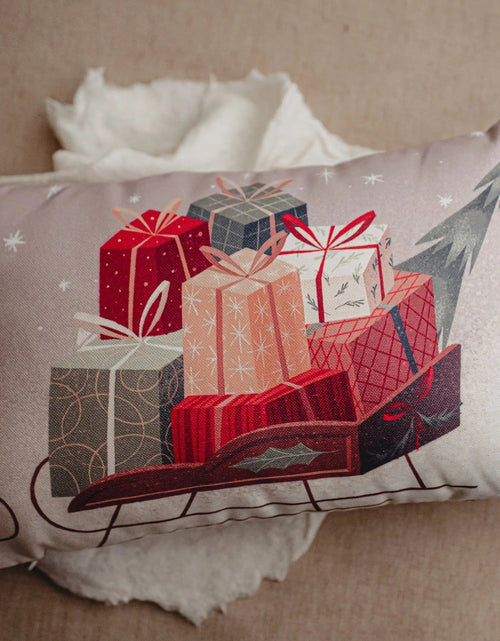 Load image into Gallery viewer, Gift Sleigh Christmas Throw Pillow Cover | 18x12 | Best Friend Christmas Gift | Rustic Farmhouse Decor | Christmas Throw Pillows | Mom Gift by UniikPillows
