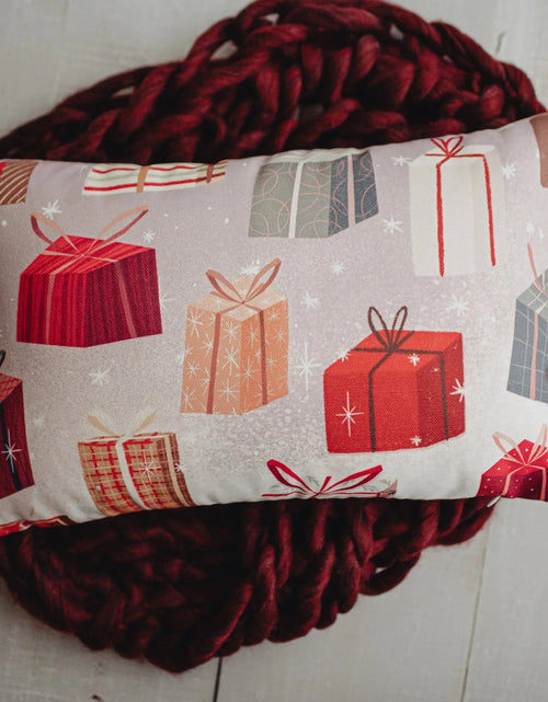 Load image into Gallery viewer, Gift Sleigh Christmas Throw Pillow Cover | 18x12 | Best Friend Christmas Gift | Rustic Farmhouse Decor | Christmas Throw Pillows | Mom Gift by UniikPillows
