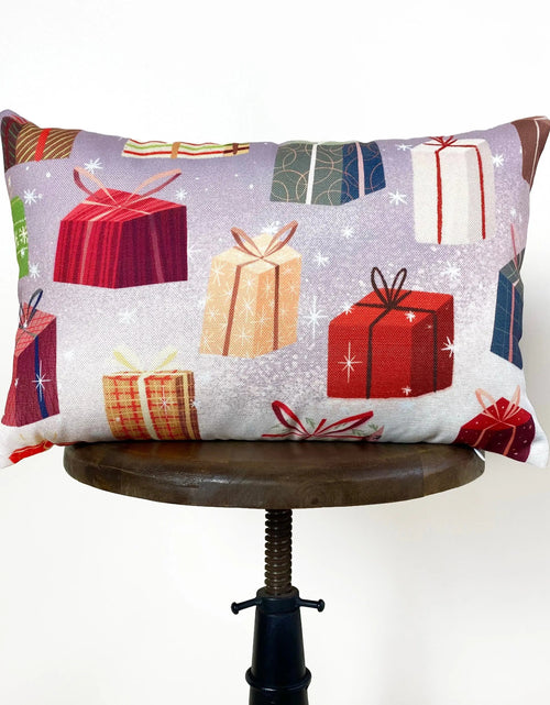 Load image into Gallery viewer, Gift Sleigh Christmas Throw Pillow Cover | 18x12 | Best Friend Christmas Gift | Rustic Farmhouse Decor | Christmas Throw Pillows | Mom Gift by UniikPillows
