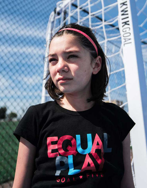 Load image into Gallery viewer, Equal Play Girls' Black T Shirt

