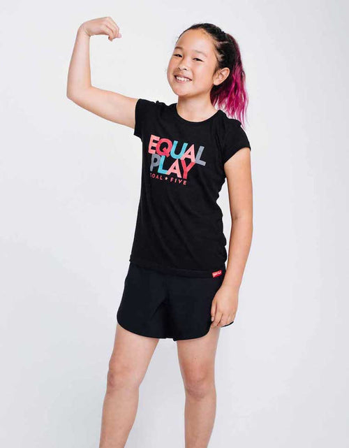 Load image into Gallery viewer, Equal Play Girls' Black T Shirt
