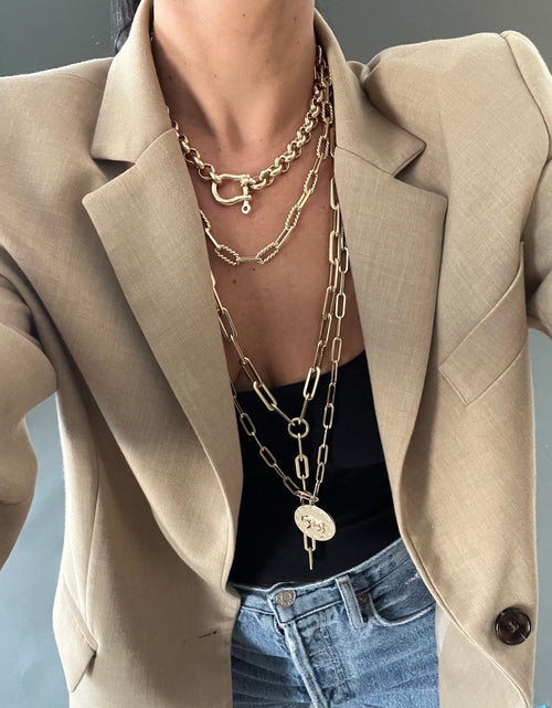 Load image into Gallery viewer, Gisele Xl Paper Clip Chain Lariat by eklexic jewelry
