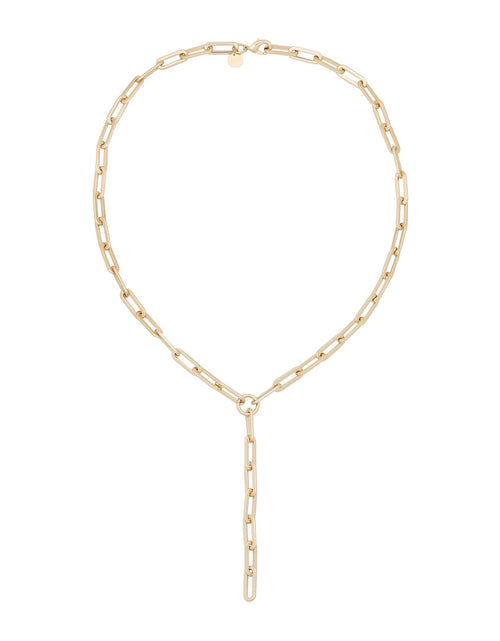 Load image into Gallery viewer, Gisele Xl Paper Clip Chain Lariat by eklexic jewelry
