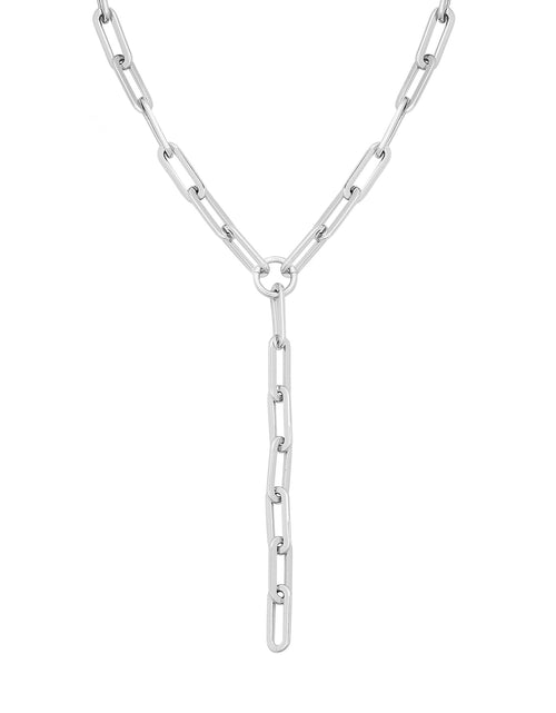 Load image into Gallery viewer, Gisele Xl Paper Clip Chain Lariat by eklexic jewelry
