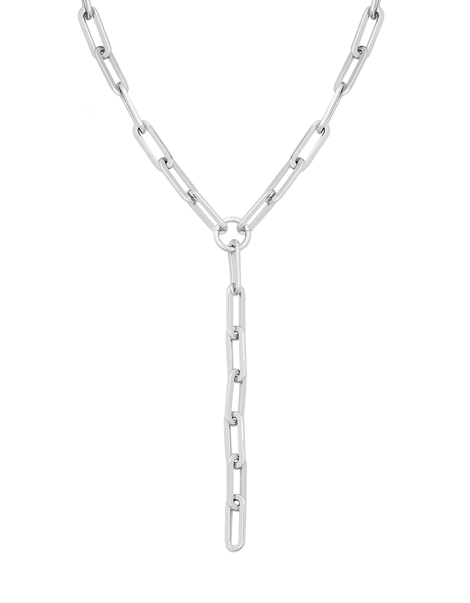Gisele Xl Paper Clip Chain Lariat by eklexic jewelry
