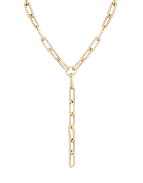 Load image into Gallery viewer, Gisele Xl Paper Clip Chain Lariat by eklexic jewelry
