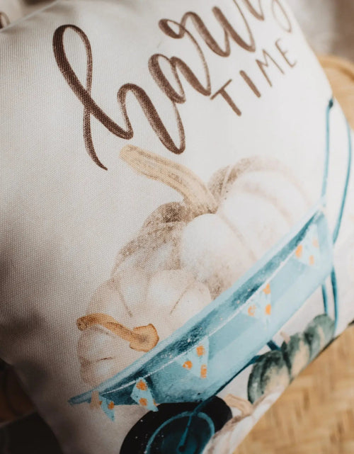 Load image into Gallery viewer, Give Thanks | Pumpkin Wagon Pillow | Farmhouse Pillows | Country Decor | Fall Throw Pillows | Cute Throw Pillow | Gift for her by UniikPillows
