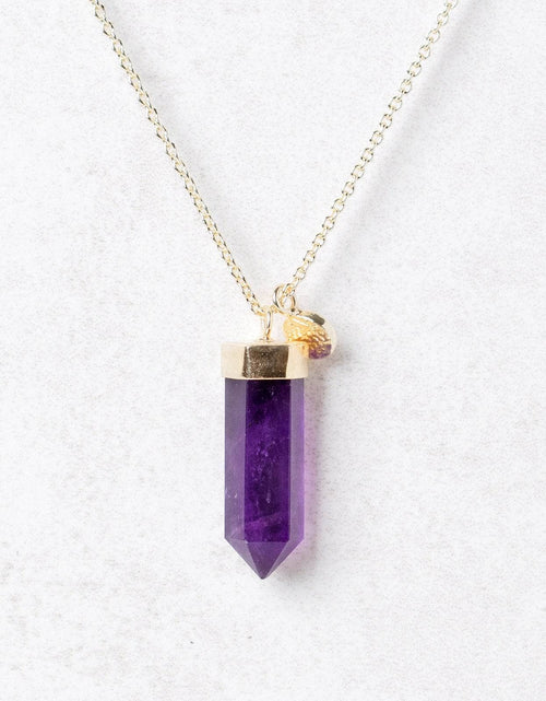 Load image into Gallery viewer, Amethyst Crystal Point Necklace by Tiny Rituals
