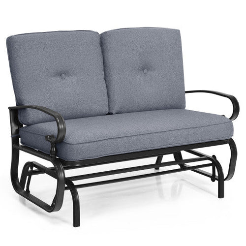 Load image into Gallery viewer, 2 Seats Outdoor Swing Glider Chair with Comfortable Cushions-Gray
