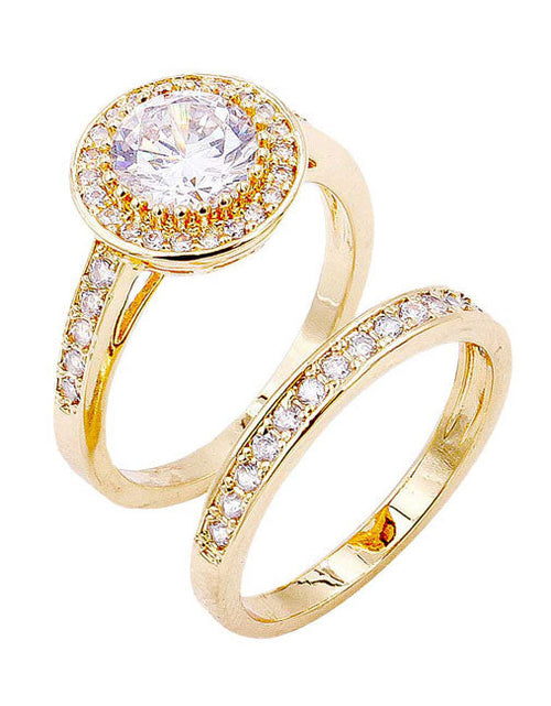 Load image into Gallery viewer, 2PCS Gold Silver Plated CZ Embellished Rings by Madeline Love
