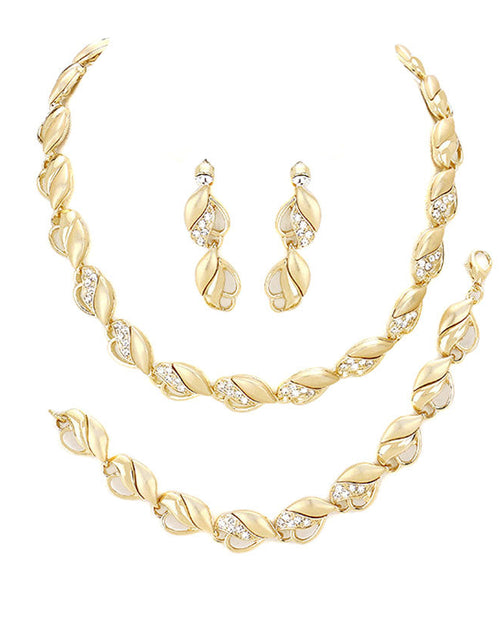 Load image into Gallery viewer, 3PCS Crystal Rhinestone Marquise Necklace Set by Madeline Love
