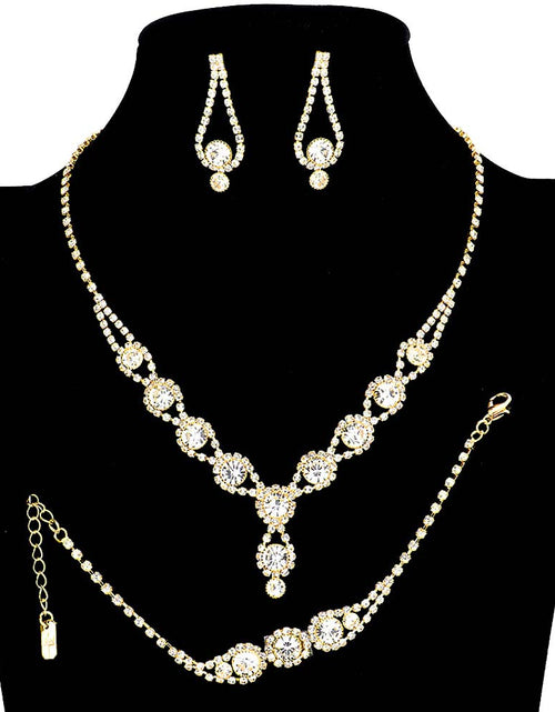 Load image into Gallery viewer, 3PCS Rhinestone Bubble Necklace Jewelry Set by Madeline Love
