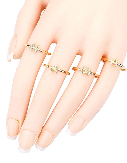 Load image into Gallery viewer, 4PCS MAMA Rhinestone Embellished Message Rings by Madeline Love
