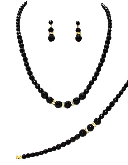 Load image into Gallery viewer, 3 Piece Pearl Necklaces Earring Bracelet Set by Madeline Love
