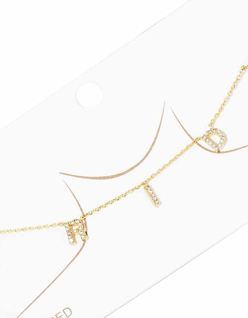 Load image into Gallery viewer, Bride Message Pendant Gold Dipped CZ Necklace by Madeline Love

