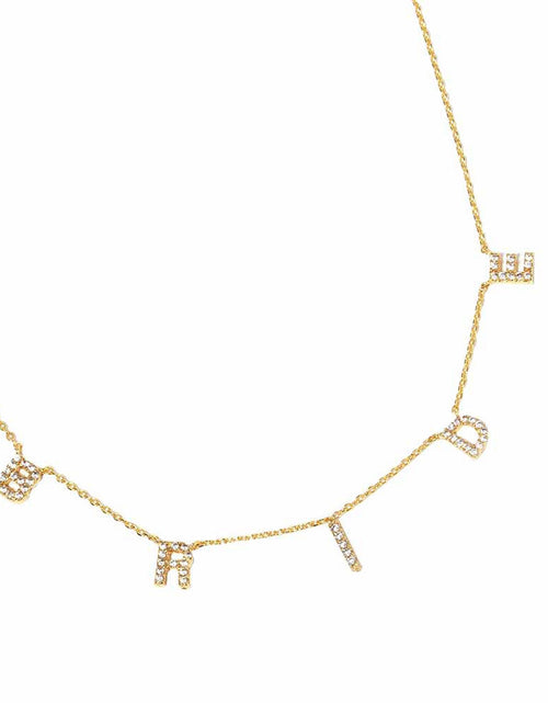 Load image into Gallery viewer, Bride Message Pendant Gold Dipped CZ Necklace by Madeline Love
