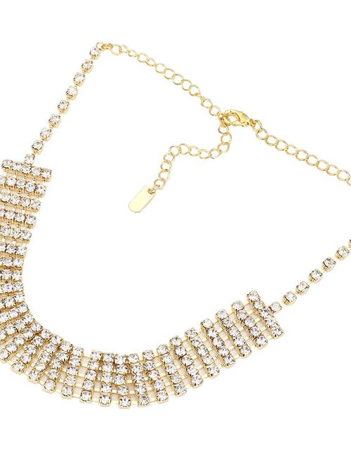 Load image into Gallery viewer, Crystal Rhinestone Choker Evening Necklace by Madeline Love

