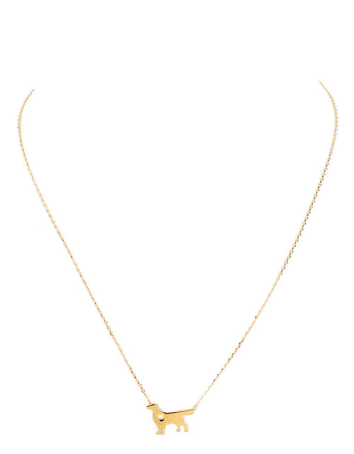 Load image into Gallery viewer, Gold Dipped Dachshund Heart Charm Dog Detailed Necklace by Madeline Love
