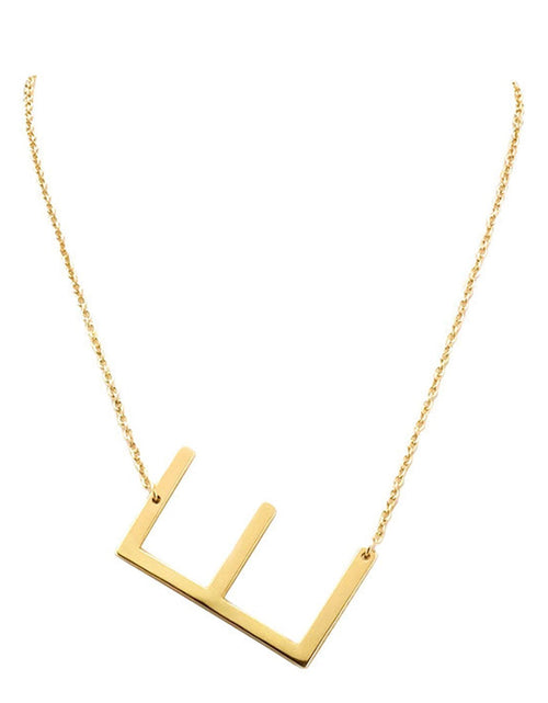 Load image into Gallery viewer, E Monogram Metal Pendant Necklace by Madeline Love
