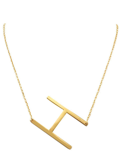 Load image into Gallery viewer, H Monogram Metal Pendant Necklace by Madeline Love

