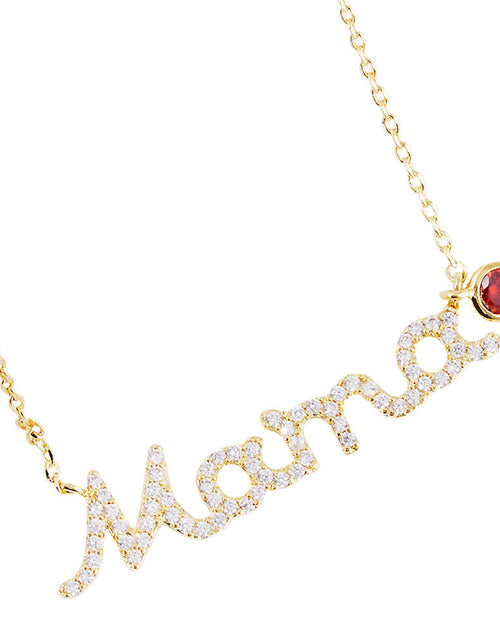 Load image into Gallery viewer, January Birthstone MAMA Message Pendant Necklace by Madeline Love
