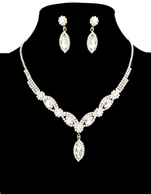 Load image into Gallery viewer, Marquise Stone Accented Rhinestone Necklace by Madeline Love
